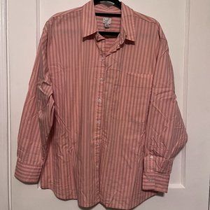 NWOT A New Day Striped Button Down Shirt, Peach/Pink, XL